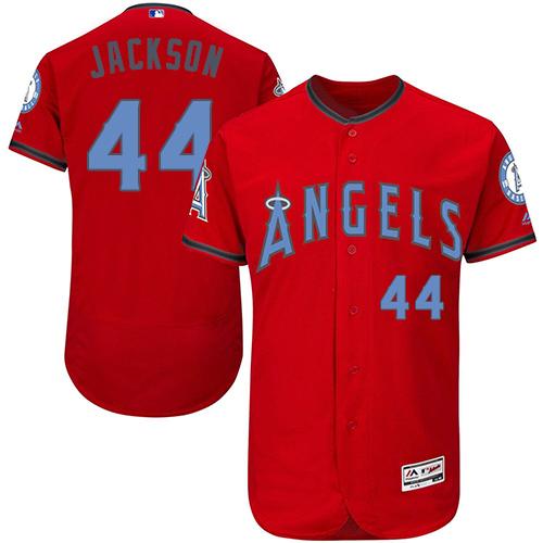 Angels of Anaheim #44 Reggie Jackson Red Flexbase Authentic Collection Father's Day Stitched MLB Jersey - Click Image to Close